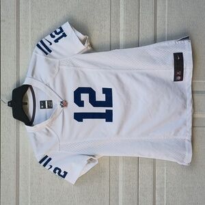 NFL On Field Indianapolis Colts White Nike Football Jersey #12 Andrew Luck Women